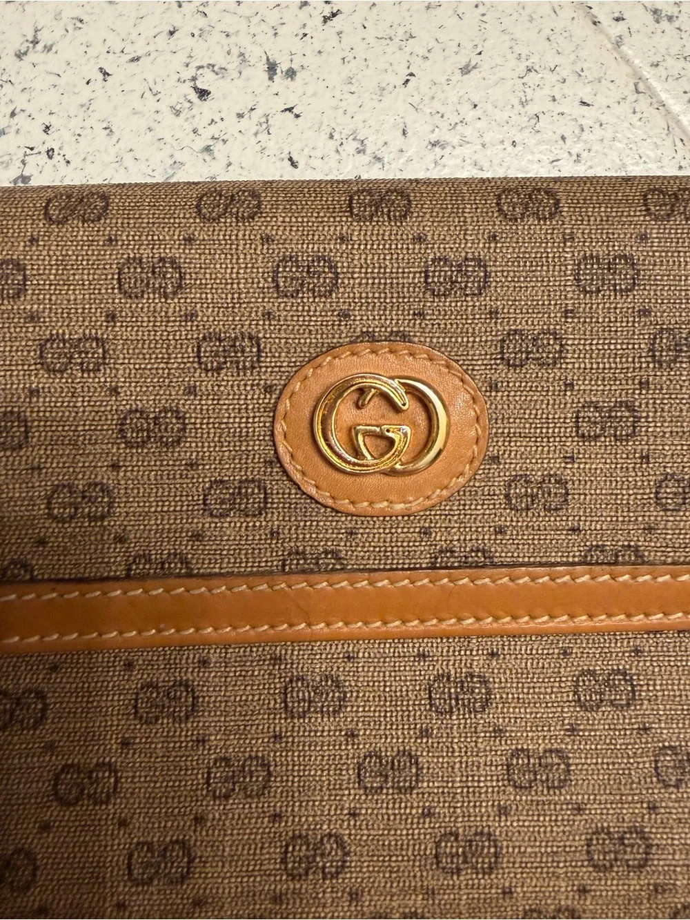 Gucci Brown GG Canvas Continental Wallet with Tan Trim and Gold Hardware - Picture 13 of 14